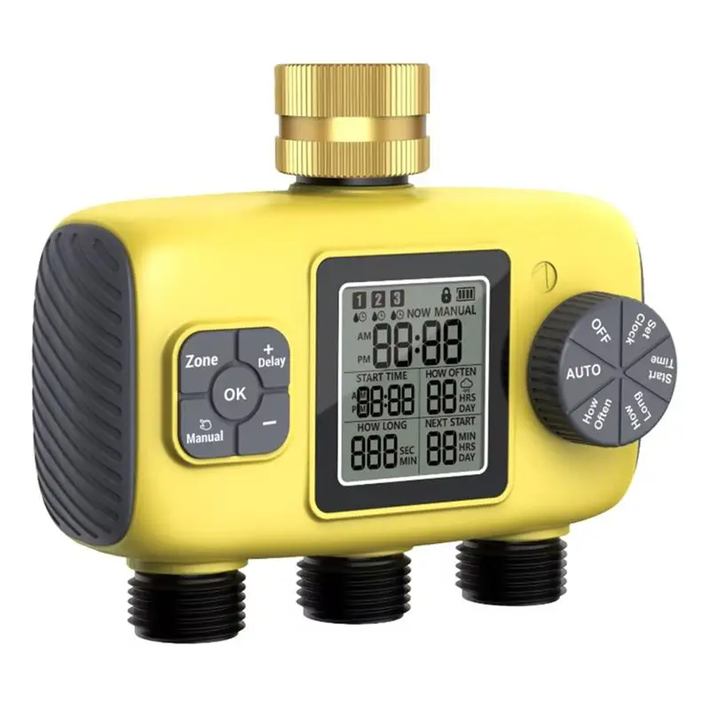 HHTL 3-Outlet Automatic Water Timer Three Valve Automatic Watering Device Suitable Forgardening Garden Irrigation Program Tool