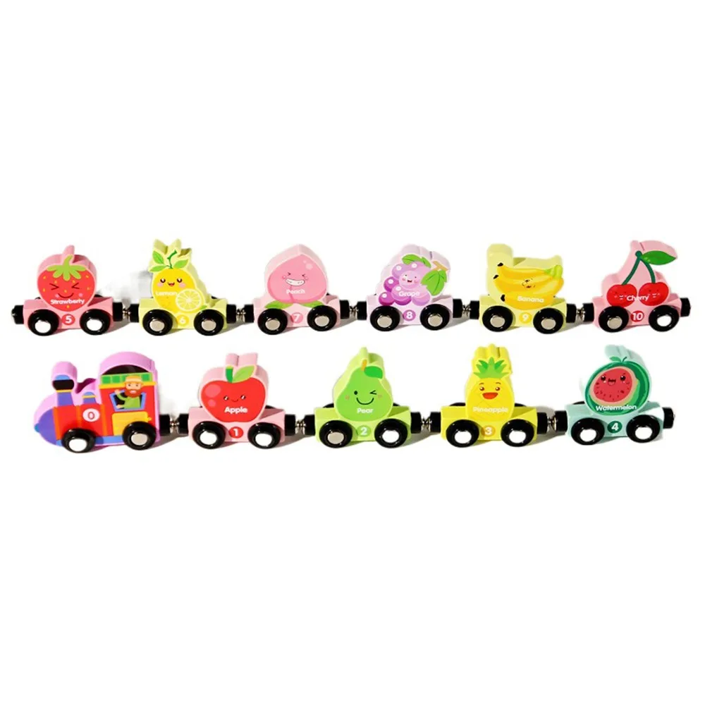 

Number /Animal/Fruits/Dinosaur Magnetic Wooden Train Toys Mathematical Operation Exercises Magnetic Digital Train