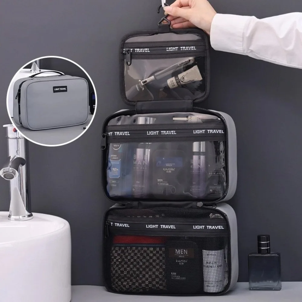 

Портативная водонепроницаемая подвесная косметичка большой емкости, экономящая пространство косметичка на молнии, сумки-органайзеры для туалетных принадлежностей для женщин