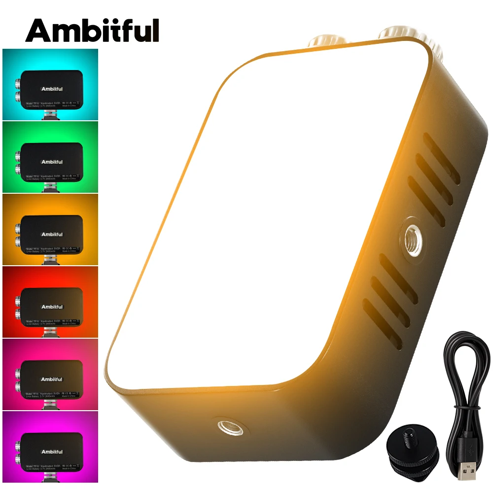 

AMBITFUL TF10 On-Camera LED Light, RGB Photography Fill Light Panel for Phone YouTube Live Retro Camping Light Content Creation