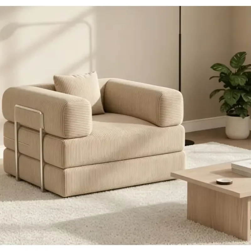 Convertible L-Shaped Armrest Modular Sponge Compressed Sofa Bed Modern Living Room Sofa Bed for Apartment Bedroom Hotel