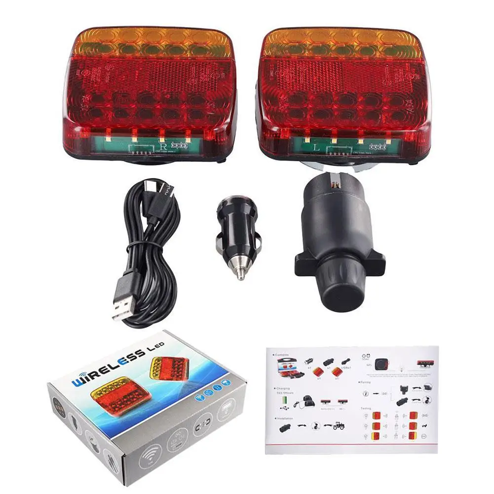 

Wireless LED Magnetic Trailer Tail Light Truck Rear Light Signal Warning Brake Light For Towing Trailer Campers Lorry RV