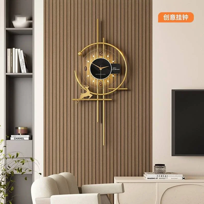 Wall Lamp,living Room Grille, Creative Clock 2023, New Modern, Minimalist, Artistic, Fashionable, and Atmospheric Home Clock