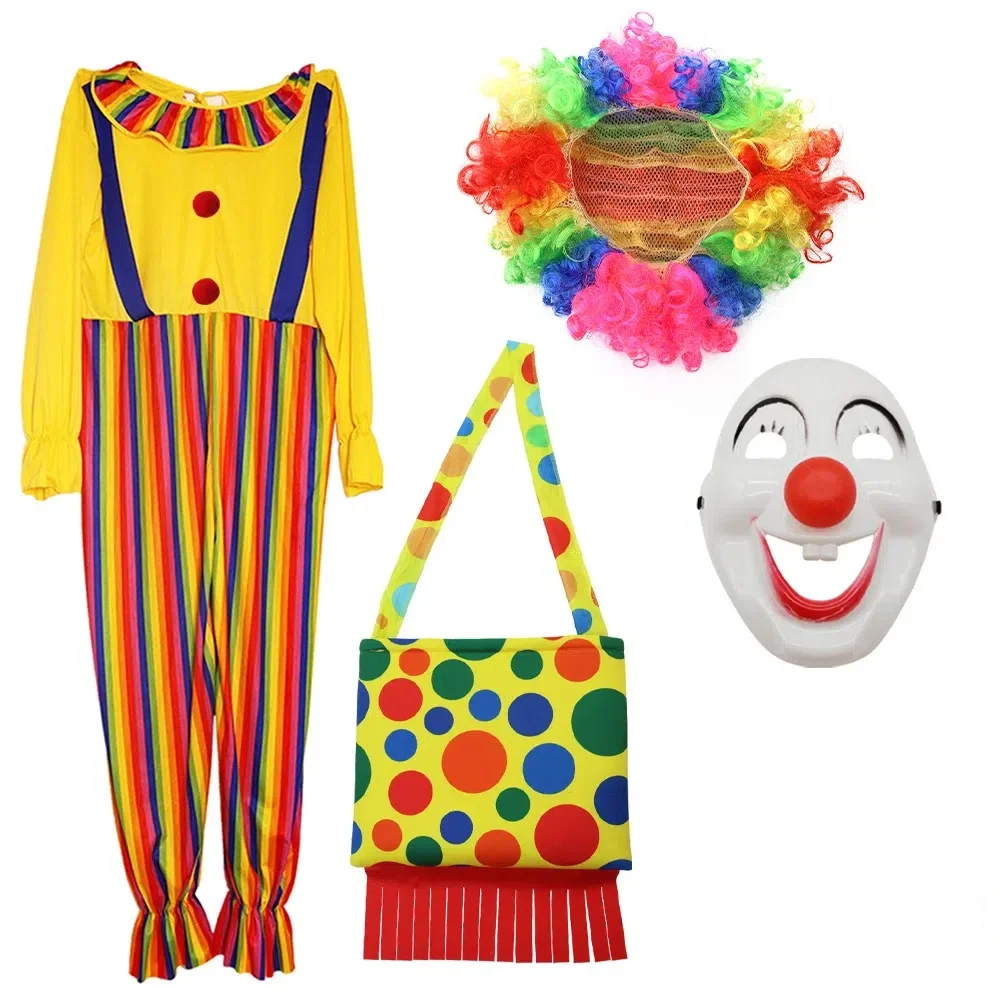 Combinaison de jeu de Bloun d'Хэллоуин, костюм для взрослых, костюм клоуна Cirque Colorful Adté au Carnaval
