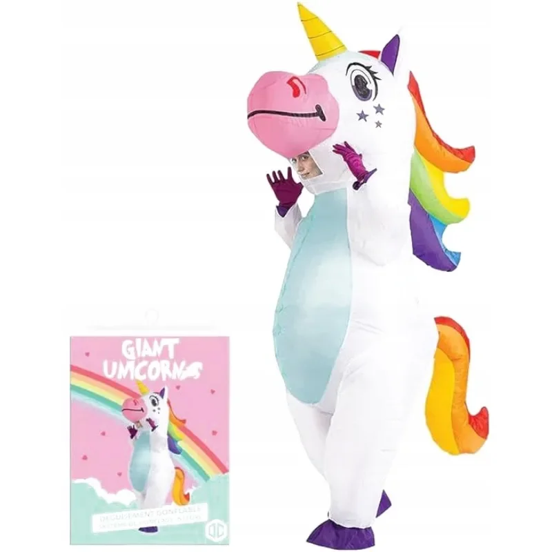 Unicorn Inflatable Costume Team Performance Full Body Set Mascot Cosplay Dress up Halloween Christmas Props