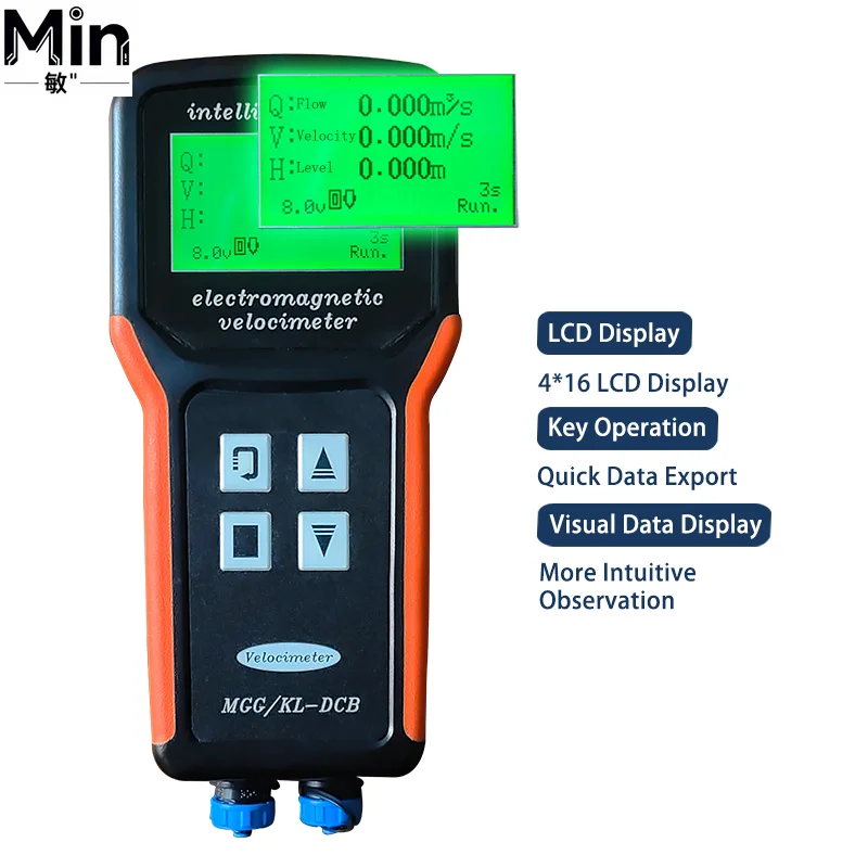 MGG/KL-DCB Portable Electromagnetic Flowmeter Sewage Discharge Handheld Water Flow Meter for Wastewater
