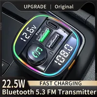 Bluetooth 5.0 FM Transmitter Handsfree Car Radio Modulator MP3 Player With 22.5W USB Super Quick Charge Adapter for Car
