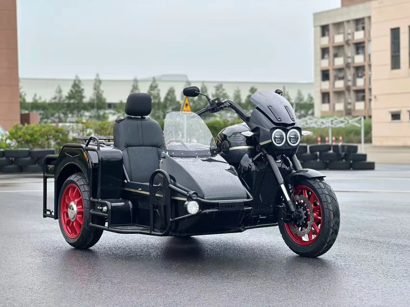 1000CC Water‑Cooled Three‑Wheel Motorcycle Retro Sidecar Tricycle Adult Fuel Motorbike With Side Car