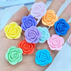 10Pcs New Cute Mini 23mm Rose Series Flat Back Resin Cabochons Scrapbooking DIY Jewelry Craft Decoration Accessorie