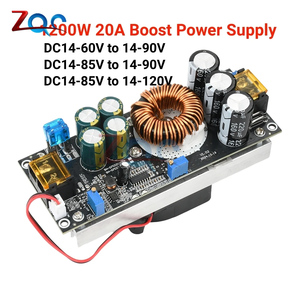 1200W 20A Boost Power Module DC-DC 14-85V Boost Converter Constant Voltage Constant Current Adjustable Voltage Converter