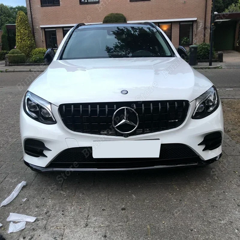 Car Front Bumper Splitter Spoiler Fog Light Trim Wind Knife ABS For Mercedes Benz GLC Class X253 GLC260 300 GLC43 AMG 2016-2019