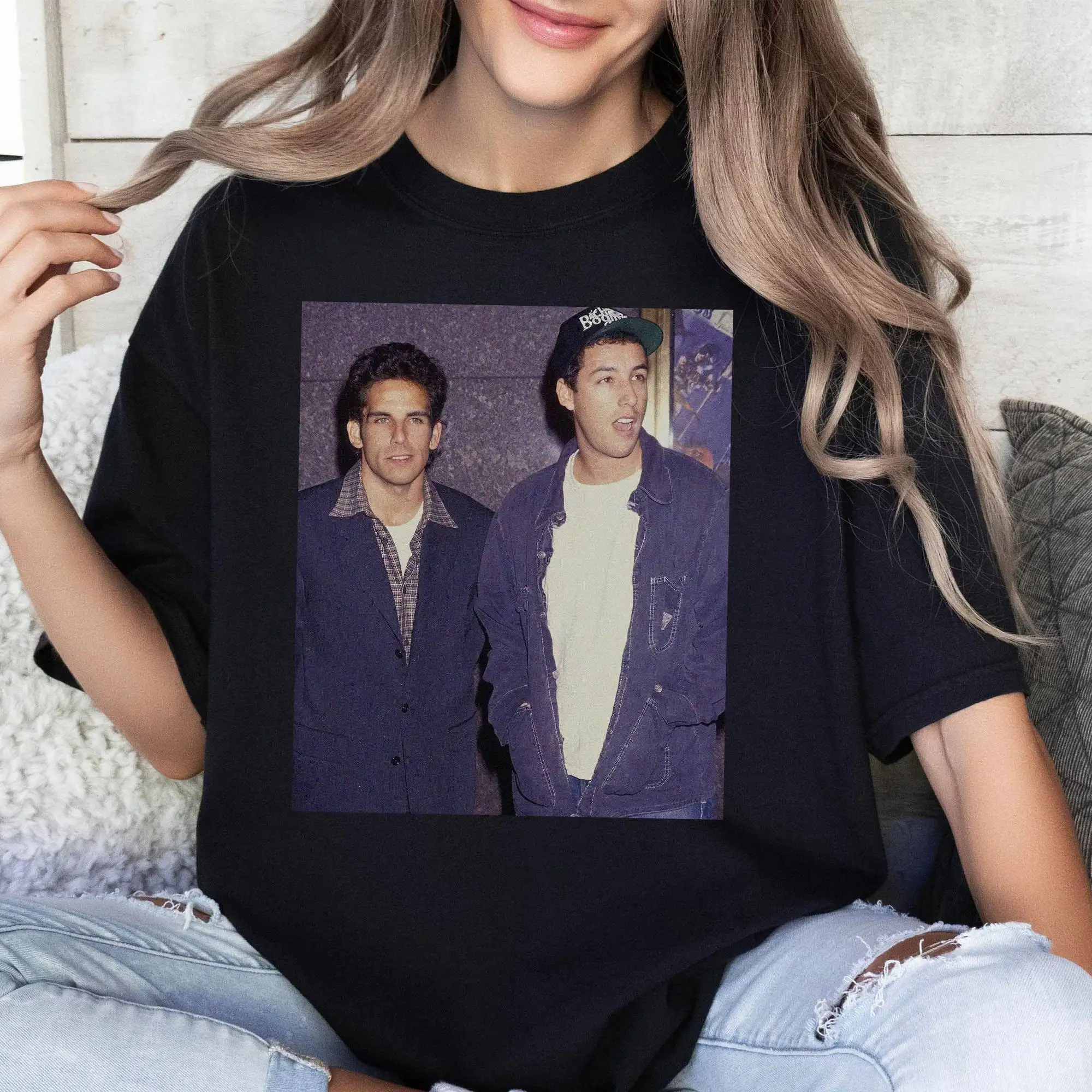 Adam Sandler and Ben Stiller Vintage Photo T Shirt The Meyerowitz Stories Happy Gilmore Best Friend