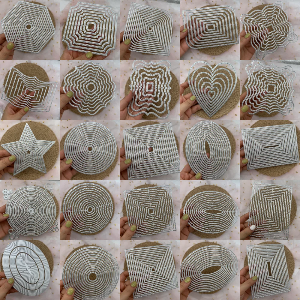 Ensemble de cadres avec ligne de suture, matrices de découpe en métal pour bricolage, scrapbooking, cartes en papier d'album, artisanat décoratif, découpes en gaufrage