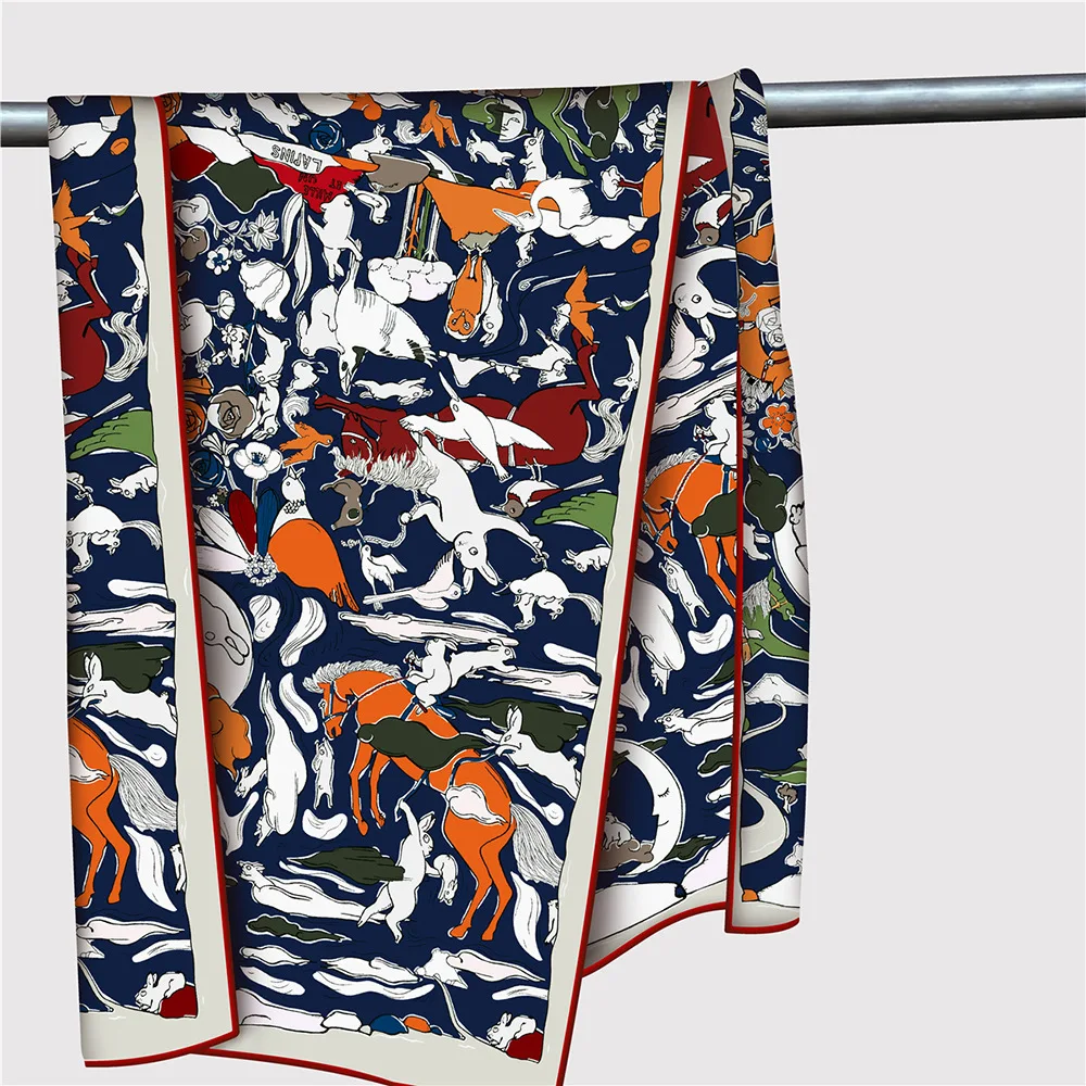 

Twill Scarf Women Long Shawls Hand Rolled Edges Shawls Lady Spring Bag Hair Accessories Lover Christmas Gift 150CM 40CM