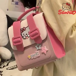 Sanrio Hello Kitt Dopamine Cambridge Bags Pink Fashion Single Shoulder Bag Sweet Cool Girl Crossed Small Square Bag Simplicity