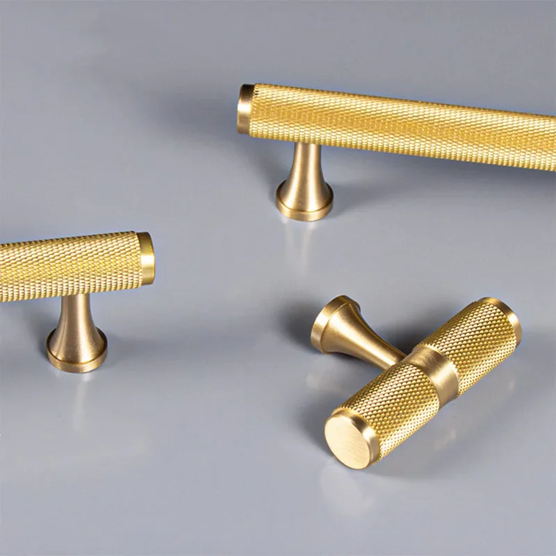 Maniglie per mobili zigrinate in ottone Maniglia per barra per armadio con piastra di base Maniglia per porta per mobili strutturata con pomelli per cassetti battiscopa
