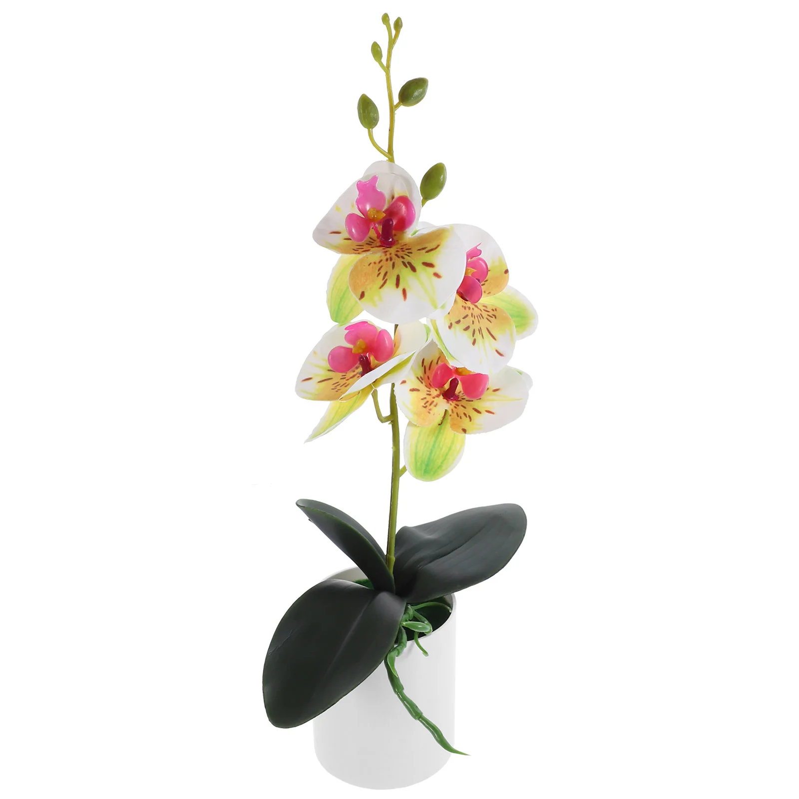 Simulated Potted Plants Fake Orchid Bonsai Realistic Artificial Flower Plastic Desktop False