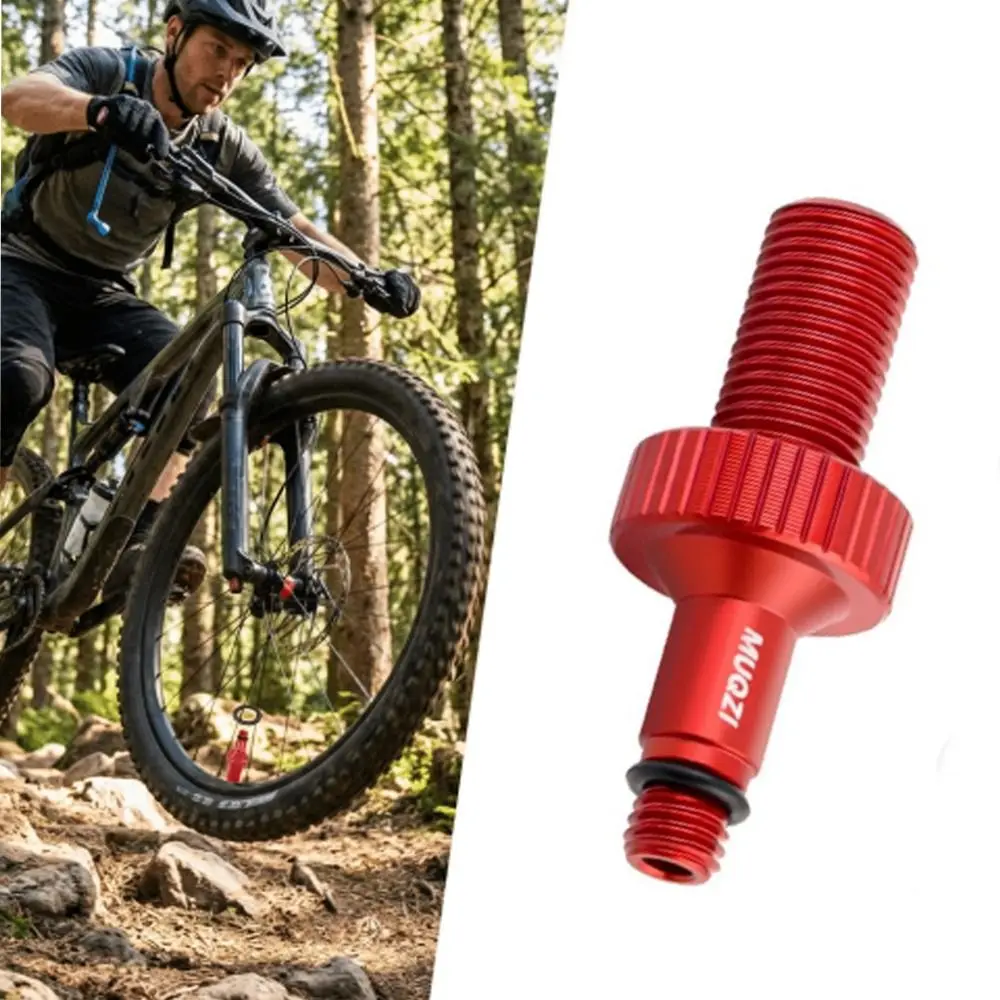 Aluminum Alloy Rear Shock Adapter with Rubber Ring Lightweight Air Valve Adapter Red for Rckshox monoarch/DT swiss XMM/Marzocchi