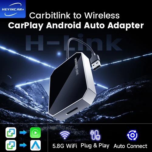 Nuevo HEYINCAR Carbitlink a adaptador inalámbrico Android atuo Carplay inalámbrico para Baic Jetour Geely Dongfeng GAC Yandex mapa spotify