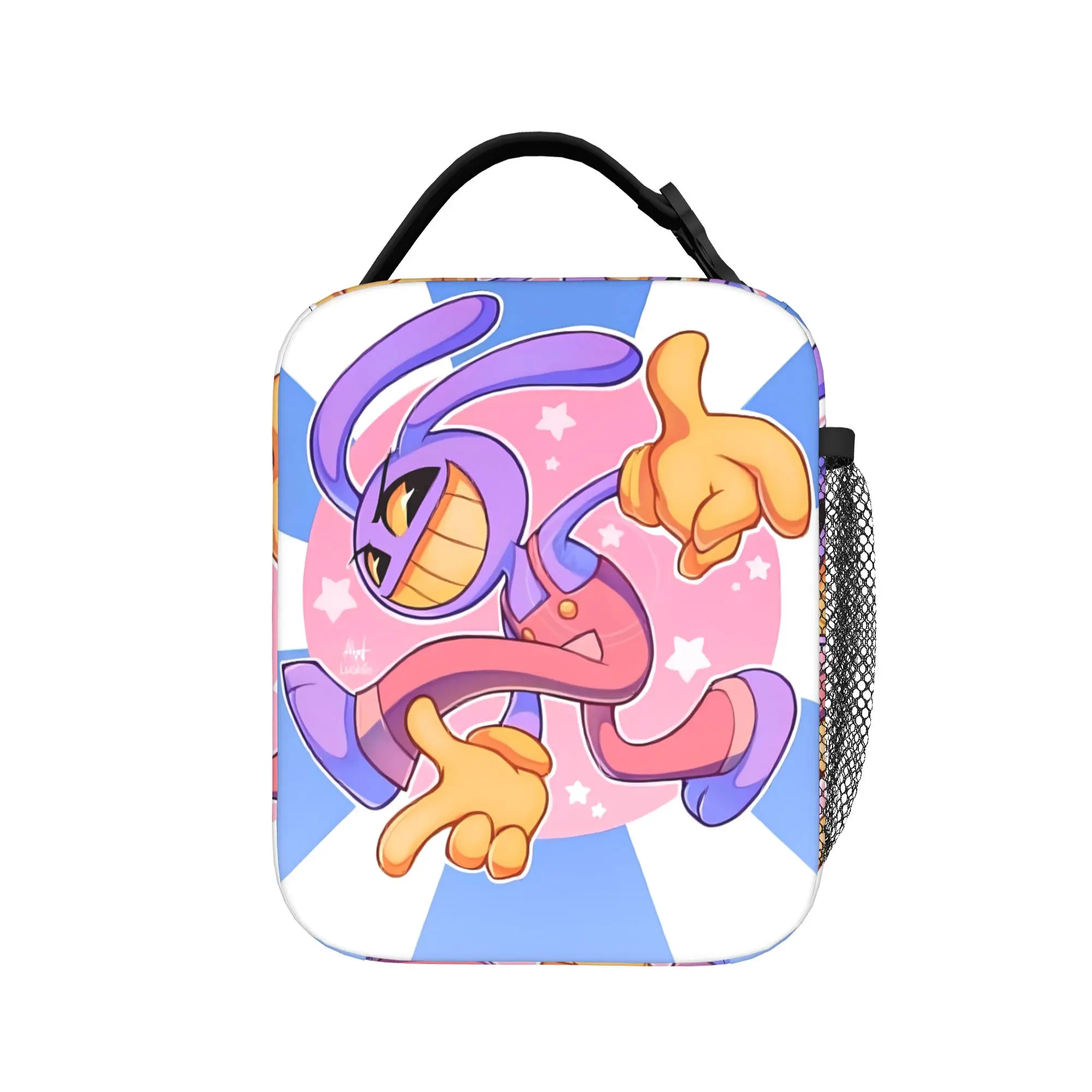 Jax Cartoon Digitals Circus Thermo-Lunchtasche, Reise-Lunchbox für Damen, Thermo-Tragetasche, wasserdichte tragbare Kühltasche – Detail 3