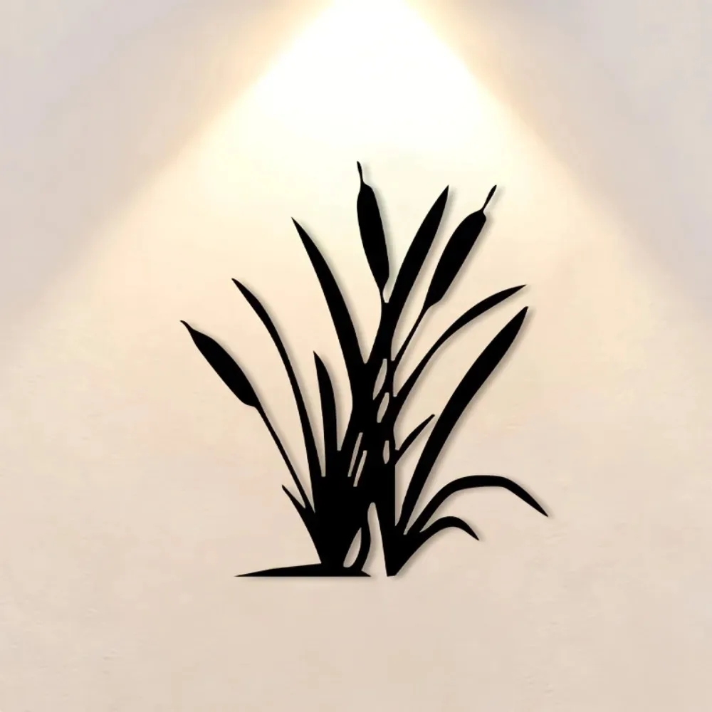 CIFBUY Iron Wall Art Cattail Metal Waterproof Sculpture For Home Garden Hanging Decor Nature Lover Gift