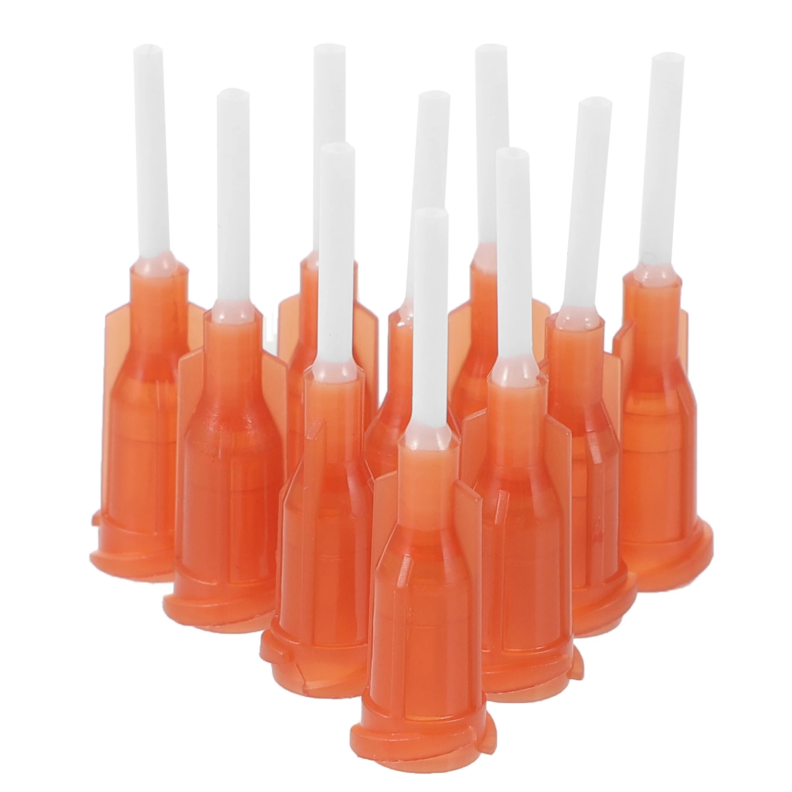 

50pcs Dispensing Needles 15G Amber PP Plastic Syringe Tips Adhesive Glue Flexible Hose Nozzles Industrial Applicator Reusable