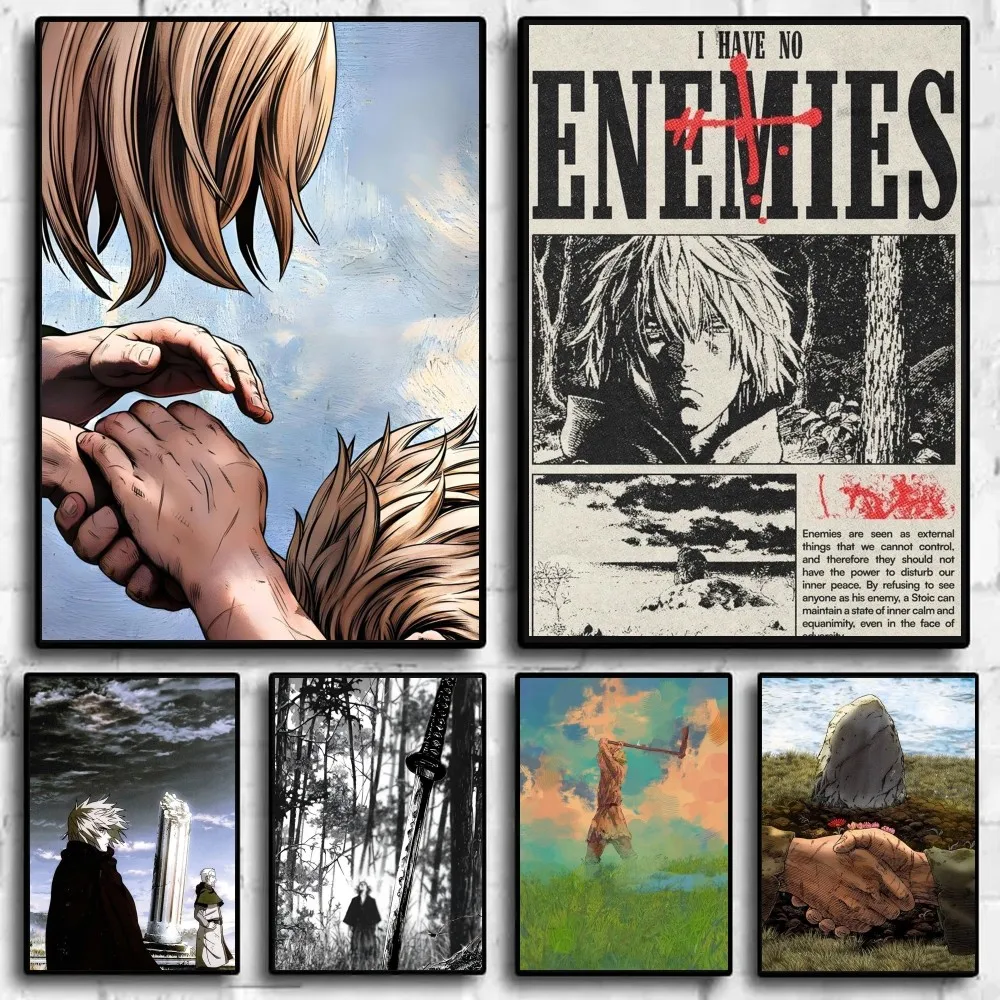 Vinland Saga Anime Manga Good Quality Prints and Posters Vintage Room Bar Cafe Decor Home Decor  Poster Sticky Wall Art Printing