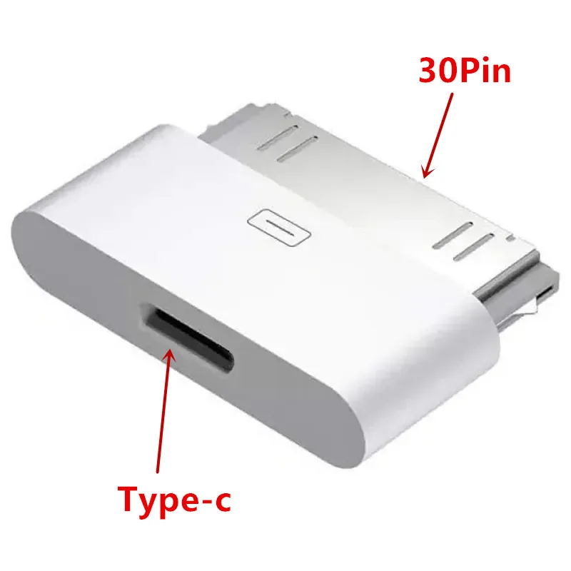 USB-C naar Lightning adapter, type C 8-pins naar 30-pins oplaadkabel voor iPhone 4, 4S, iPad 2, 3, iPod oplaadkabel