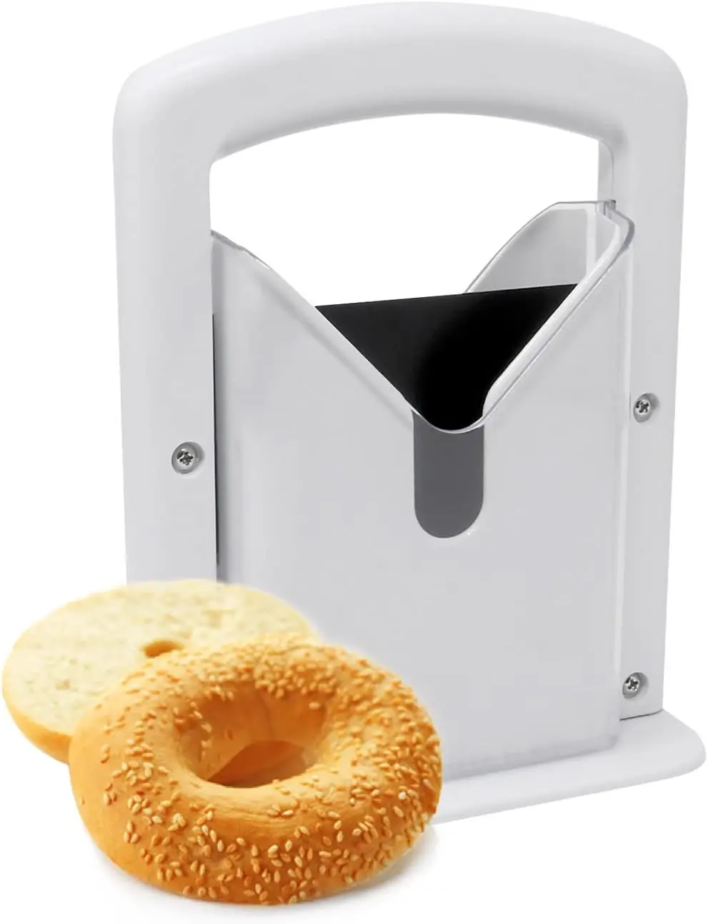 

Bagel Slicer, Perfect for Bagels, , Safety Handle, Stainless Steel (white), 6.8x3.7x8.8inch