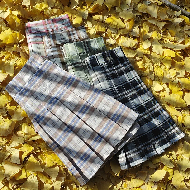 

Plaid Skirt Summer High Waist A Line Short Mini Saia College Korean Style Girls School Clothes Falda Tableada Skirts For Women