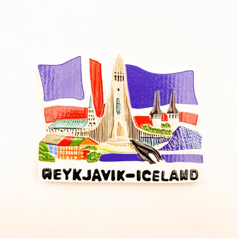 

Iceland tourism souvenirs, 3D magnetic fridge magnet of Reykjavik landmark, decorative gift