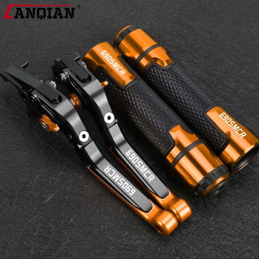 

Motorcycle Accessories Brake Clutch Levers Handlebar Grip Handles bar Hand Grips FOR 690 SMCR 2008 2009 2010 2011 690 SMC-R