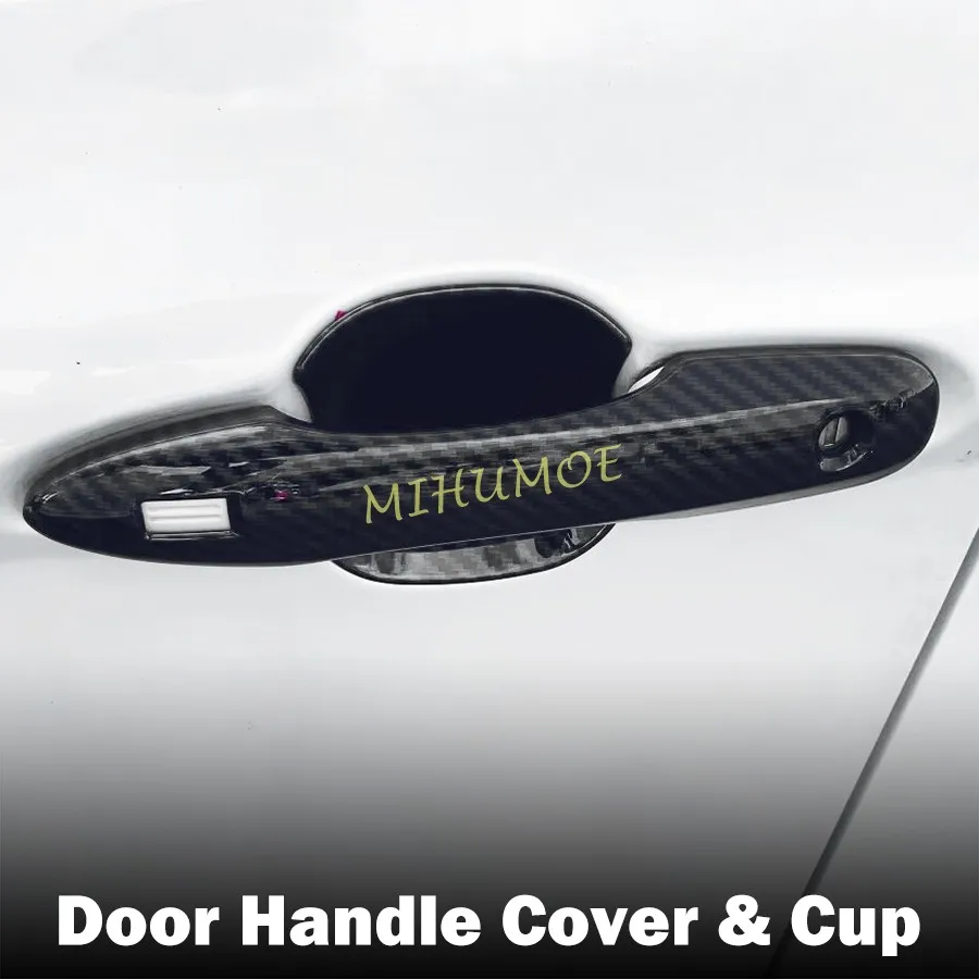 Carbon Fiber Door Handle Cover Cup Bowl Style For Toyota Camry 2018 2019 2020 2021 2022 2023 2024 2025 Accessories