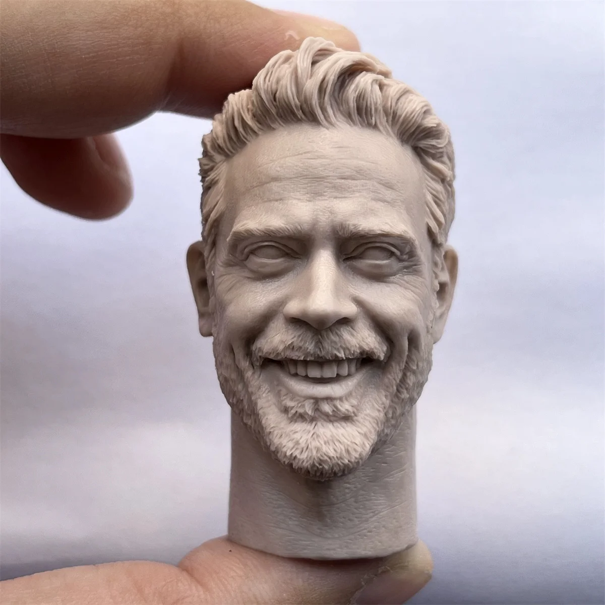 Male Head Carving Jeffrey Dean Morgan Unpainted Soldier Long Neck Doll Anime Model 1/6 Scale Action Figure Body Hobbies Toys