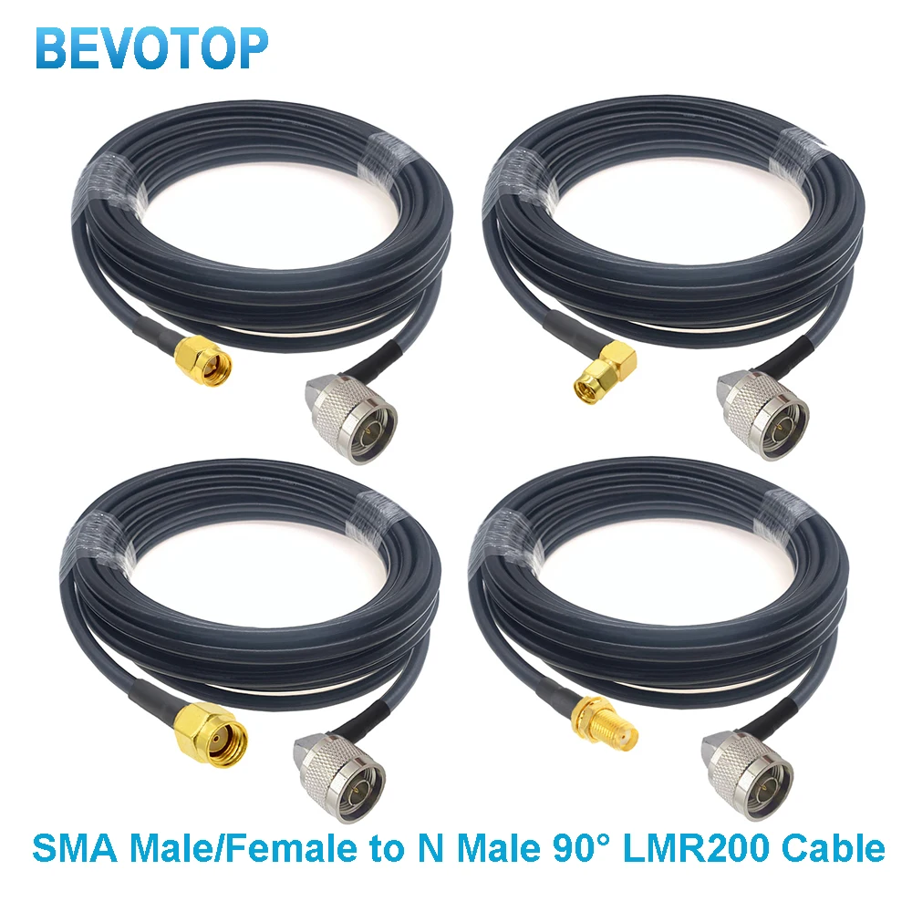 LMR200Cable N Male90°to SMA Male Connector Low Loss Coaxial Cable Jumper for 4G LTE Wireless Router Gateway Cellular ADS-B Radio