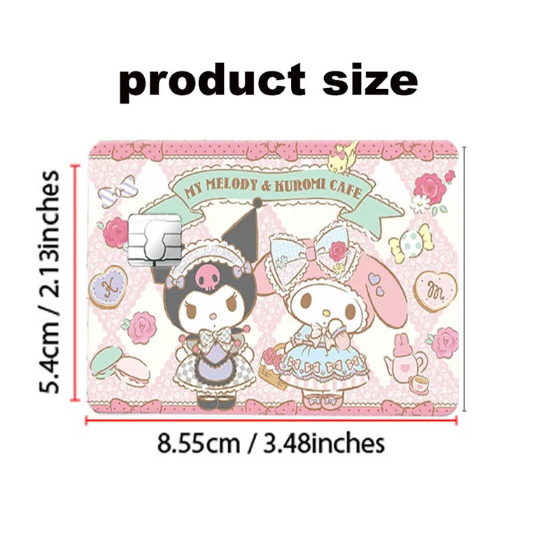 Sanrio Kuromi Melody Sticker HD Kawaii Waterproof PVC Matte 3M Film Tape Hello Kitty Skin for Credit Card Debit Sticker Decal