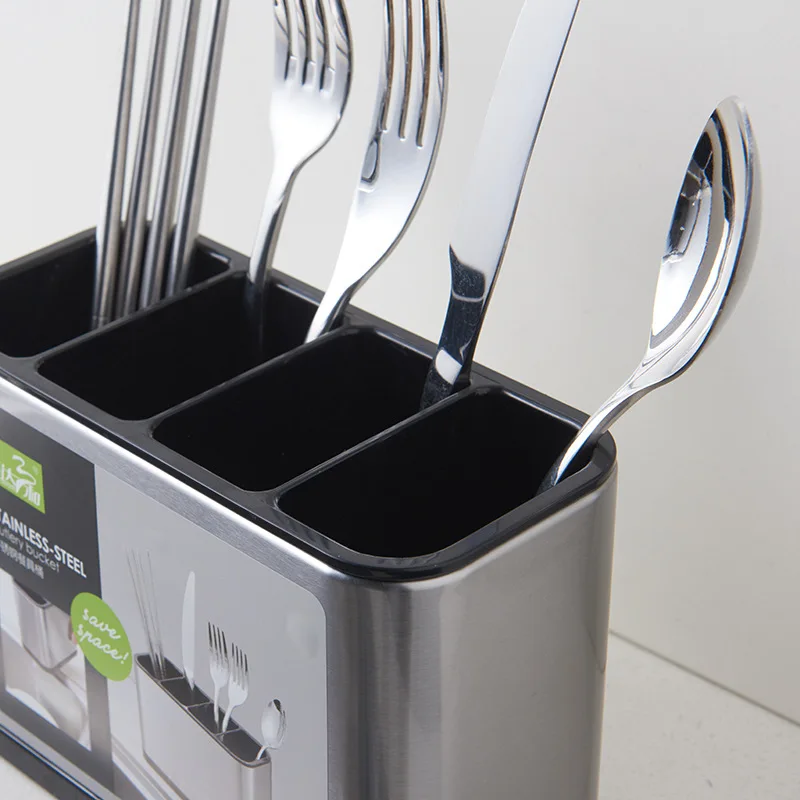 Stainless Steel Cutlery Holder Household Tableware Drainboard Spoon Storage Kitchen Organizer Drainer