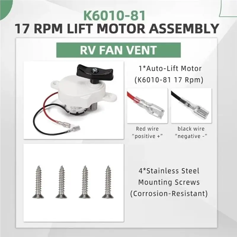 Superior-RV Fan Vent Lift Motor K6010-81 Fit For Dometic Fan-Tastic B Series 807350 803350