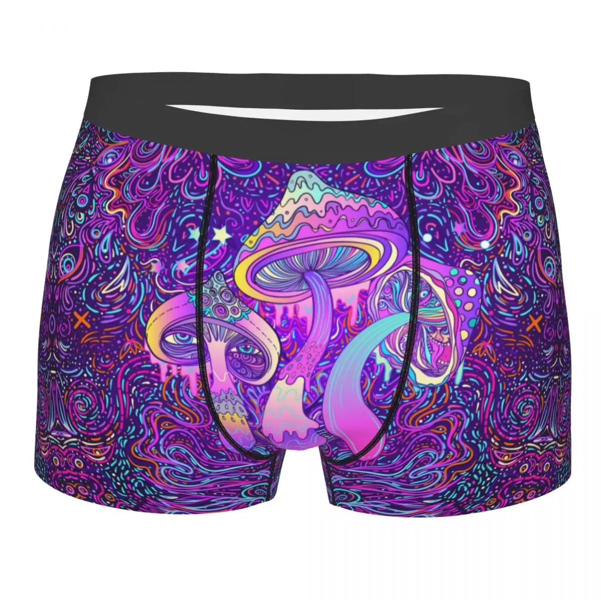 Custom Cool Psychedelic Magic Mushrooms Boxers Shorts Panties Men\'s Underpants Breathable Briefs Underwear