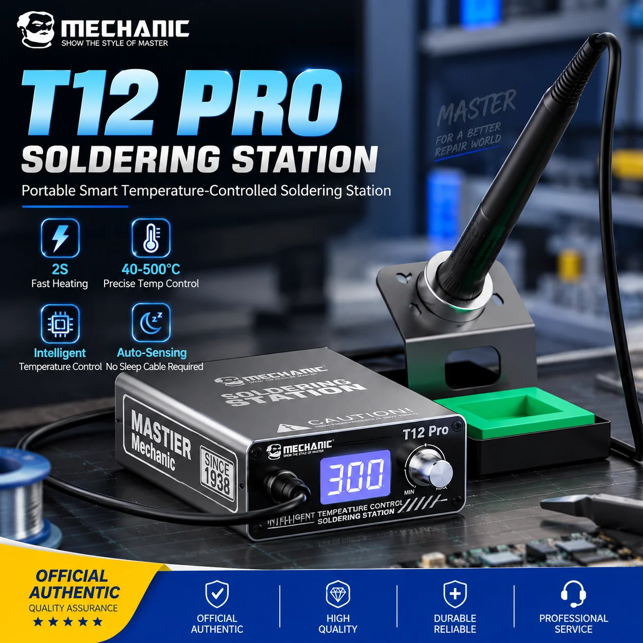 MONTEUR T12 Pro LED digitaal display soldeerstation Elektrische soldeerbout Snelle verwarming Intelligente antistatische thermostaat