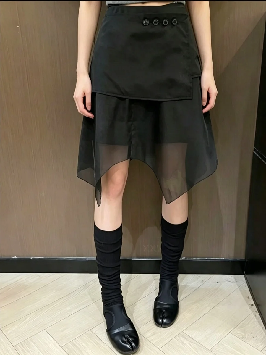 

High Waist plus Size Summer New Style Asymmetrical Design Two-Piece Set Half Skirt for Pear Shaped Women Short Length
