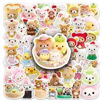 54pcs Rilakkuma Kawaii Stickers Anime Relaxed Bear DIY Art Supplies Notebook Stationery Paster Water Cup Decor Classic Toys Gift