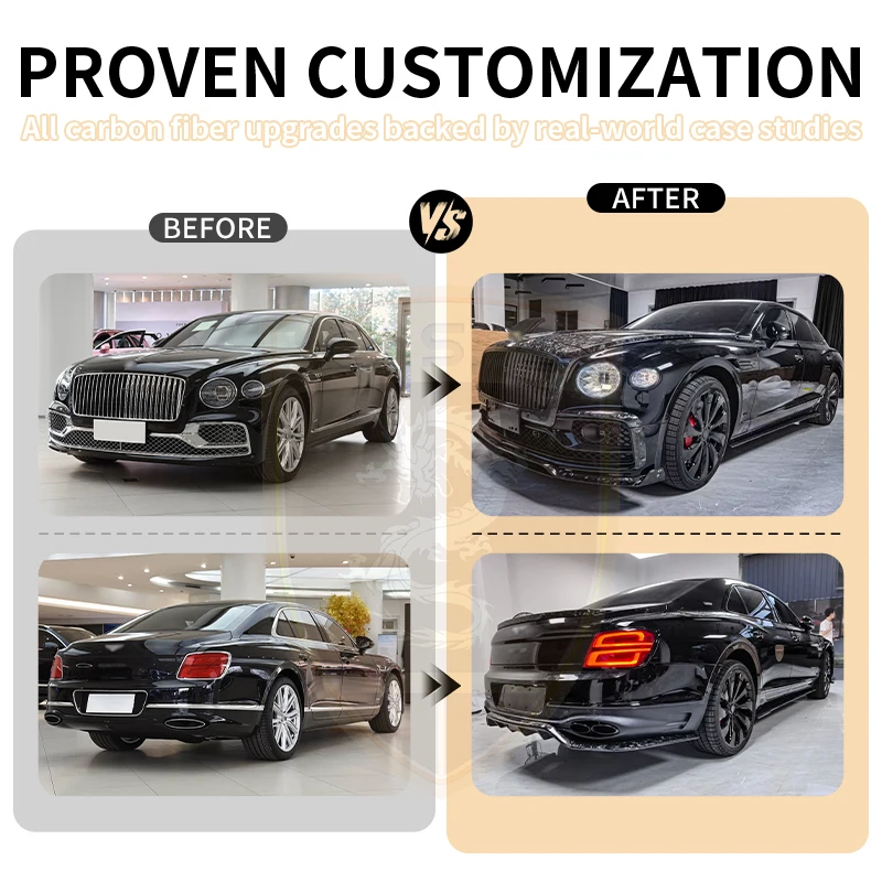 for Bentley Body kit Flying Spur 20-25 MSY Style Forged Carbon Front Lip Grille Frame Hood Mirrors Side Skirt Rear Wing Bumper