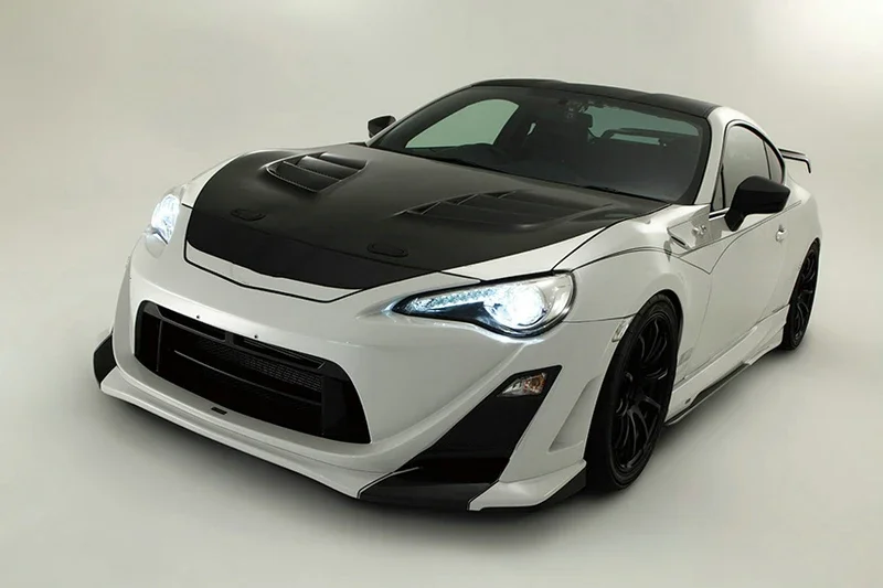 For TOYOTA FT86 BRZ VRS1 Style Double Carbon Glossy Finished Front Vented Bumper Hood Exterior Accessories