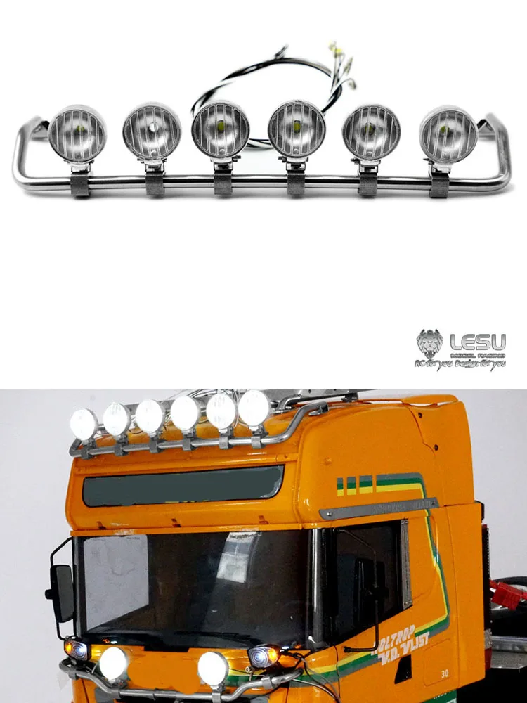 LESU Model For 1/14 Tamiya Tractor R470 R620 Truck High Top Led Spotlight Metal Ceiling Light S-1247-A