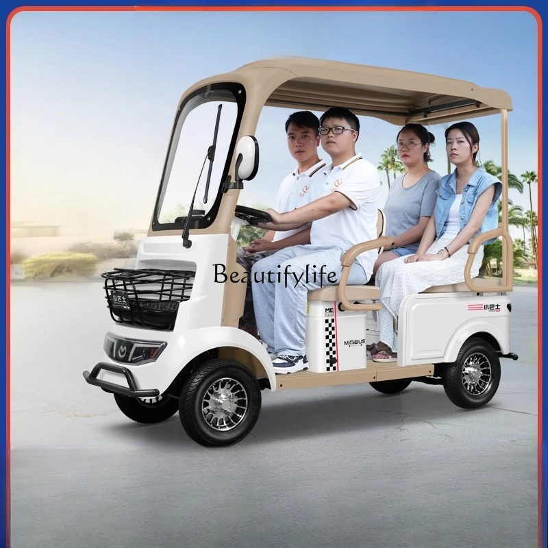 

New electric four-wheeler scooter with shed for the elderly