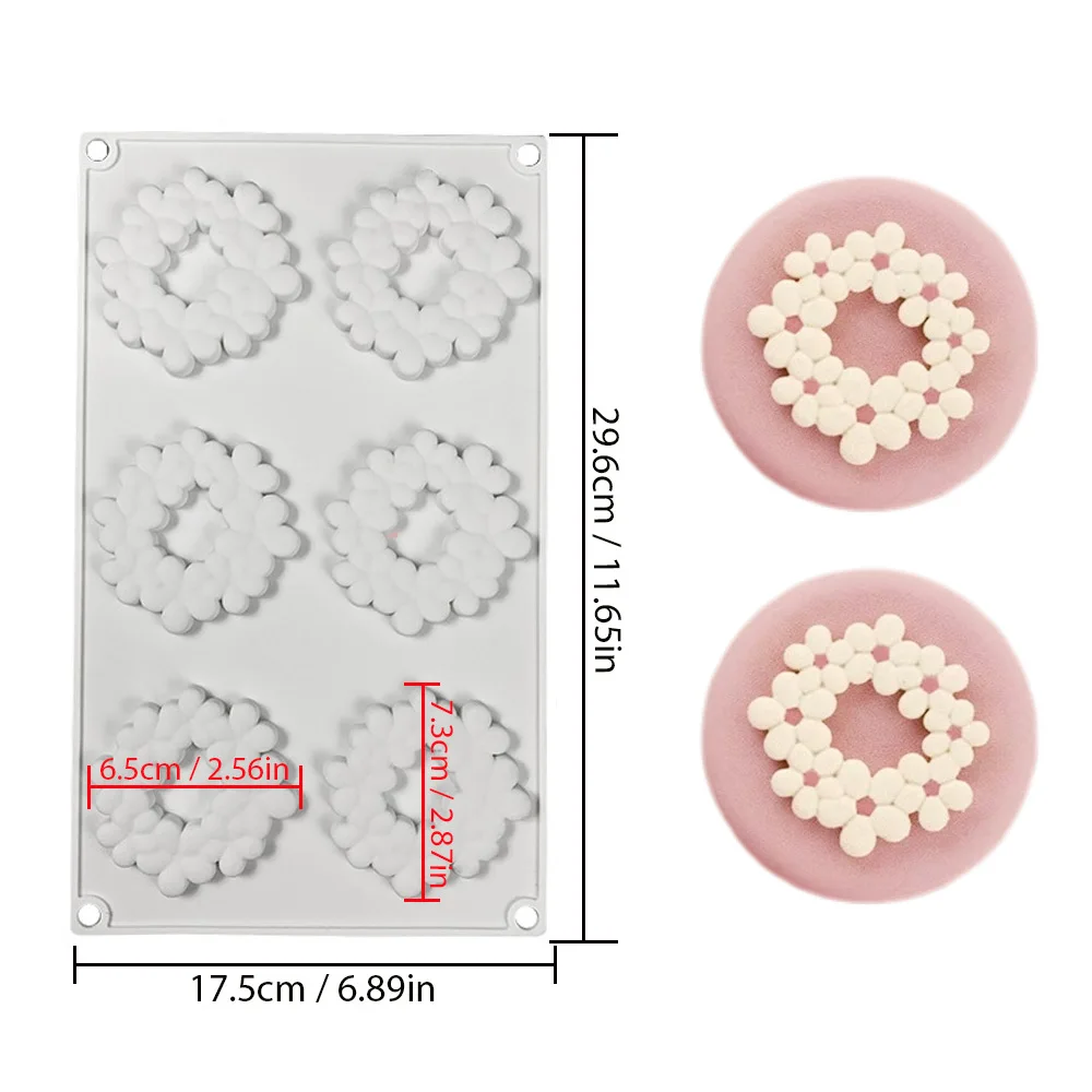 New Flower Ring Round Fondant Lace Silicone Mold DIY Cake Mould Cake Baking Decoration Molecular Cooking Printing Resin Molds