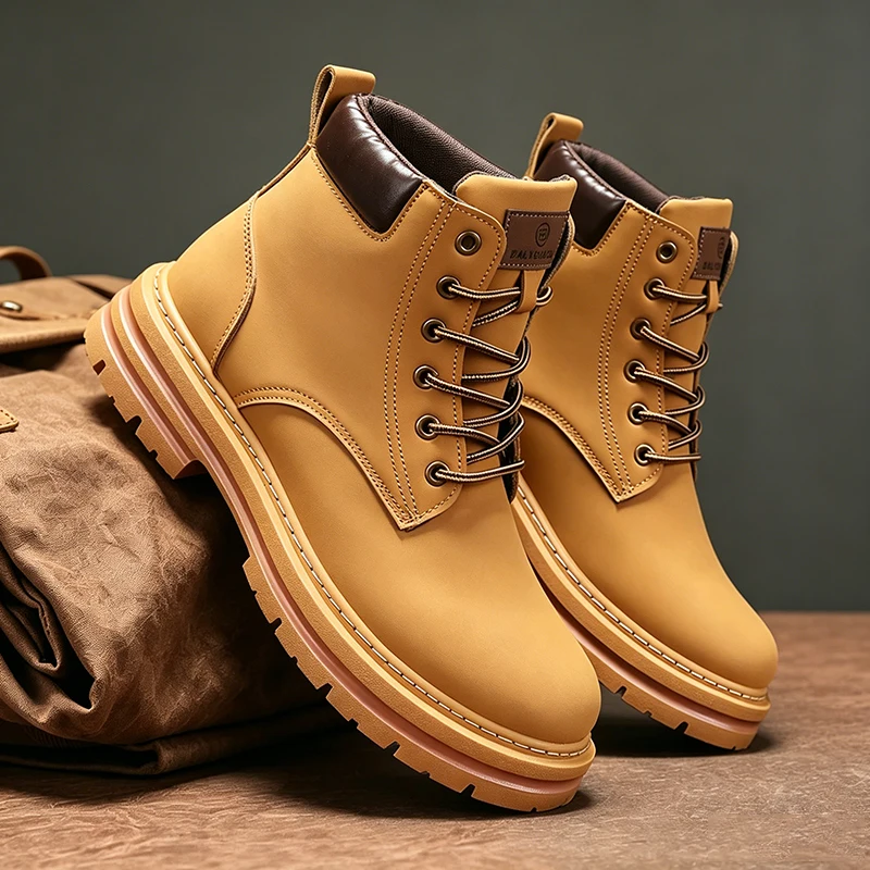 Herrenstiefel, Alltagstiefel für Outdoor-Aktivitäten, lässige Herrenstiefel, modische und vielseitige Schuhe, Freizeitstiefel. – Detail 1