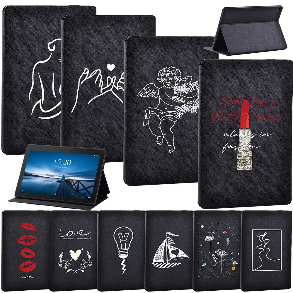 

For Lenovo Tab E10 10.1 Inch Tablet PU Leather Flip Cover Tab M10 10.1 Inch/ M10 FHD Plus 10.3" Full Protector Case+ Free Stylus