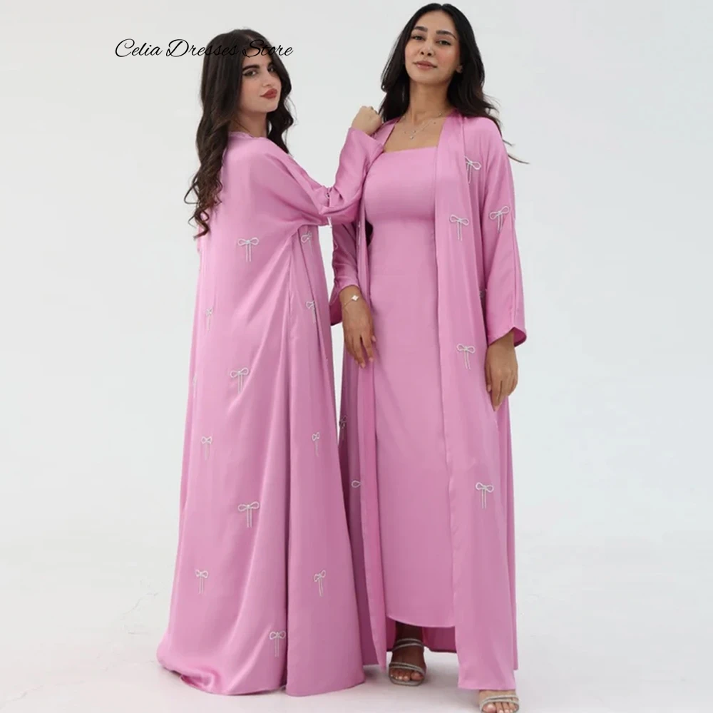 Customized Celebrity Gowns Soft Strapless Long Sleeves Evening Dress With Shawl and Bow Floor Length Formal Occasion Dresses